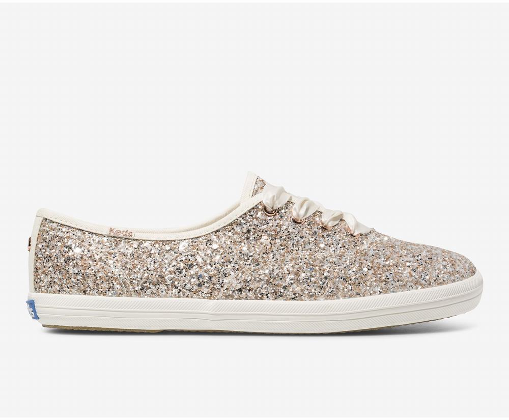 Women's Keds x kate spade new york Champion Glitter Wedding Shoes Rose Gold Multicolor 9163087KB - S